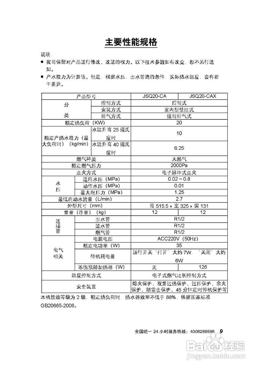 史密斯JSQ20-CAX热水器使用说明书:[2]