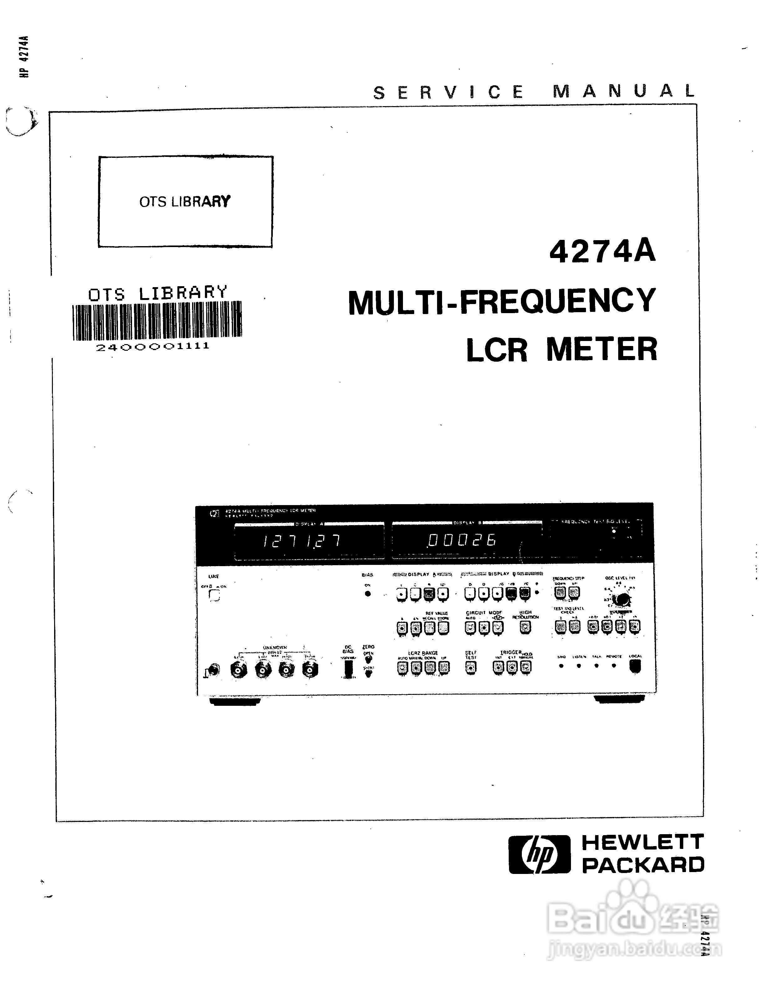 HP4274A分析仪用户使用手册:[1]