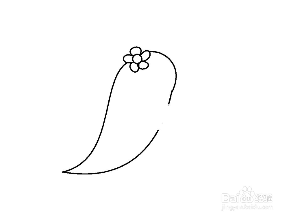 怎样画戴花的小企鹅
