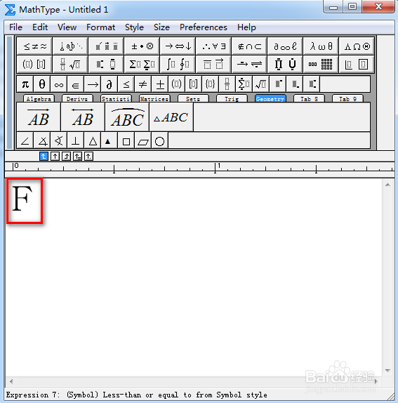 MathType怎么输入大写字母F