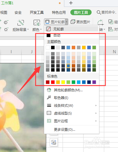 WPS表格中如何给图片添加描边轮廓