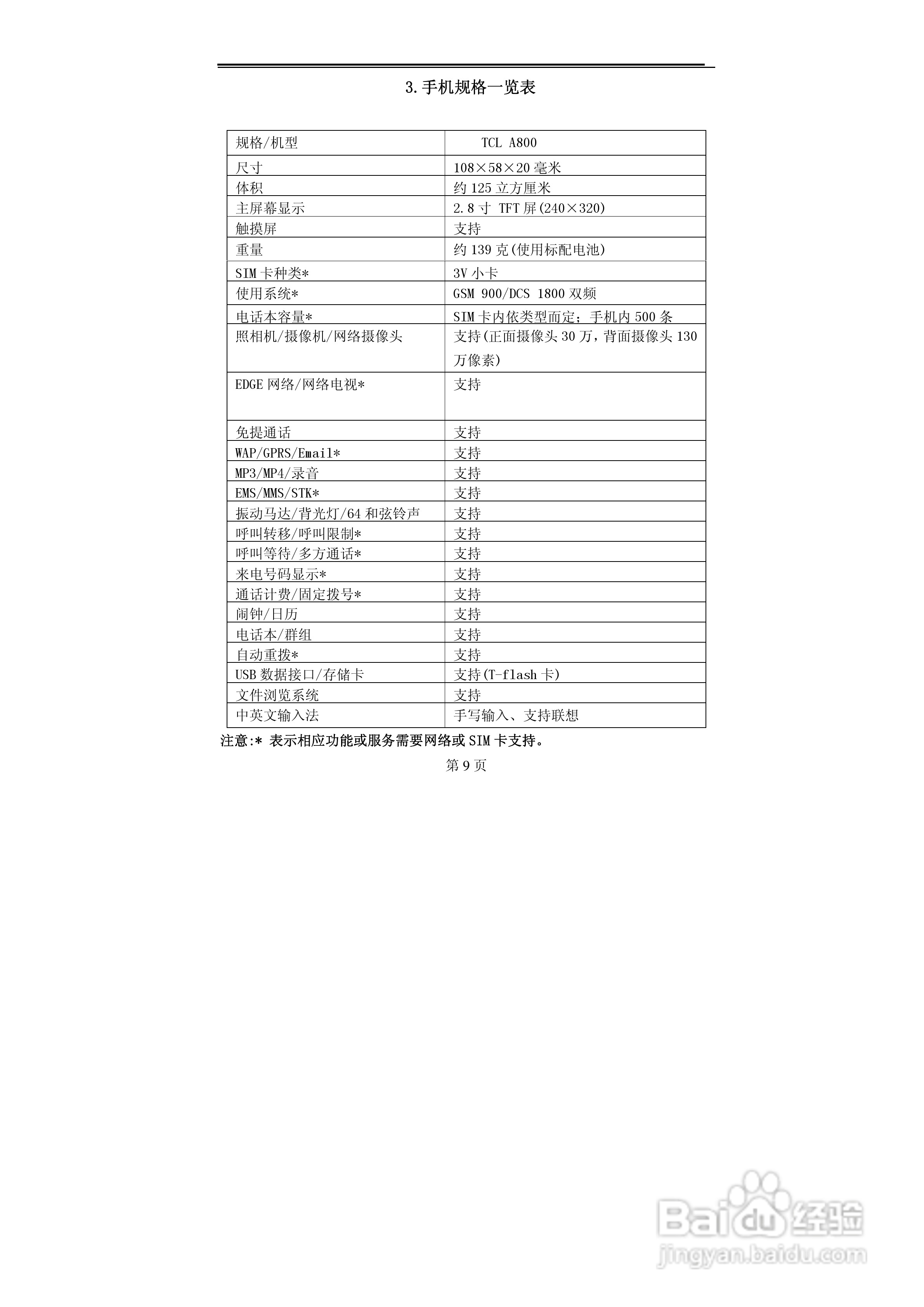 TCL A800手机使用说明书:[1]