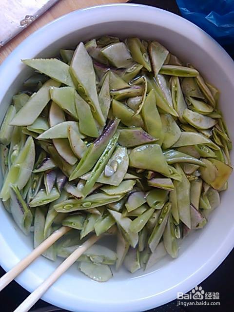 肉丝青椒扁豆的做法