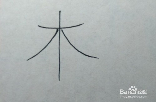 创意简笔画 用汉字 木 画树叶 树叶怎么画 百度经验