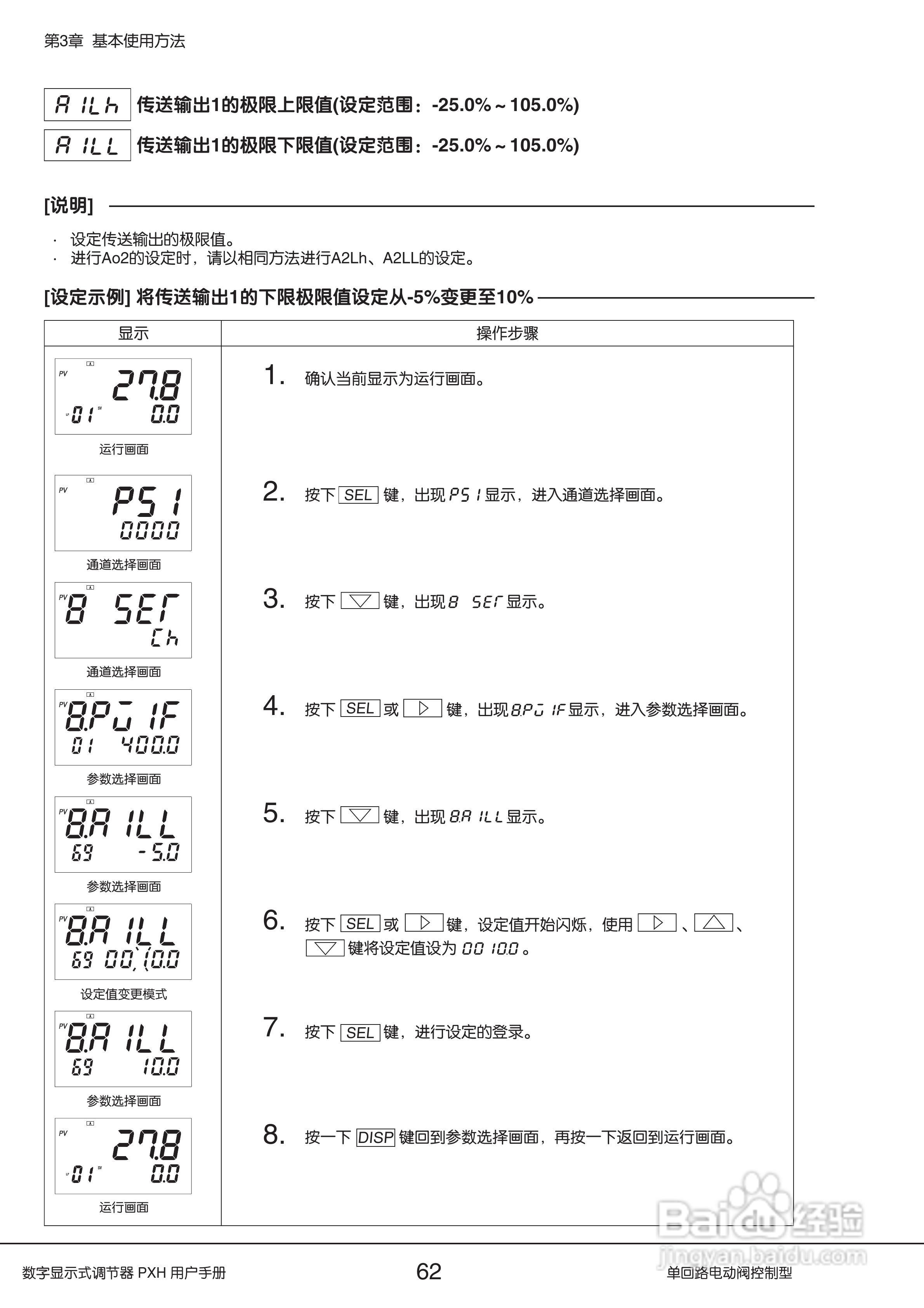 富士PXH电动阀控制型数字显示式调节器操作手册:[7]