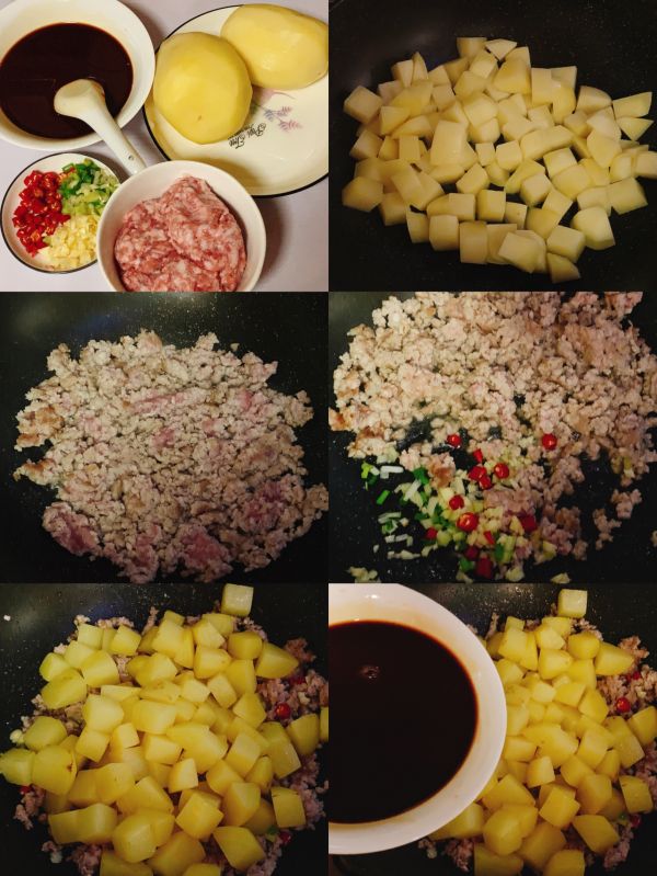 家常菜肉末炒土豆