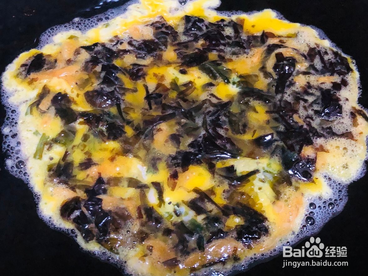 如何制作紫菜虾皮煎蛋