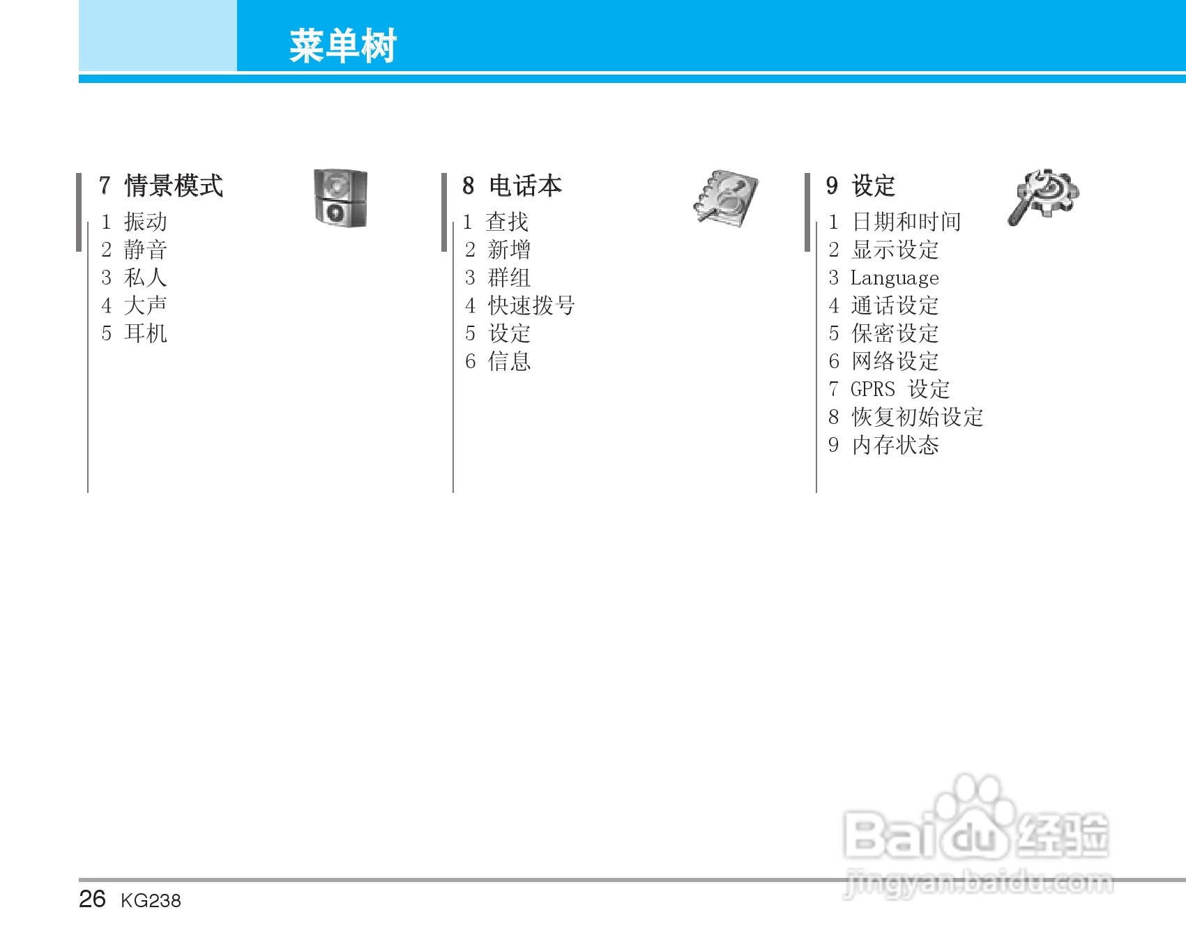 LG KG238手机使用说明书:[3]