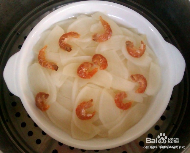 简单美味的虾米蒸萝卜