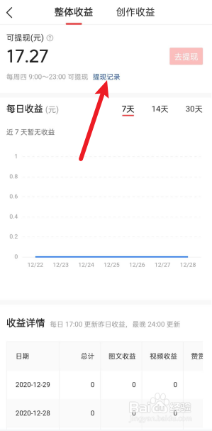 今日头条怎么查看提现记录？