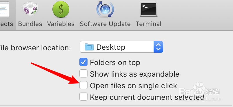 mac TextMate怎么设置允许单击打开文件？