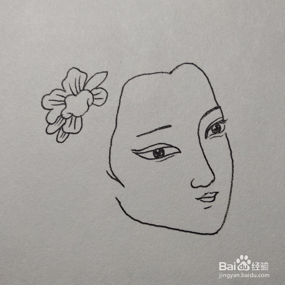 中国画白描技法中如何绘制人物的头发特写和发丝