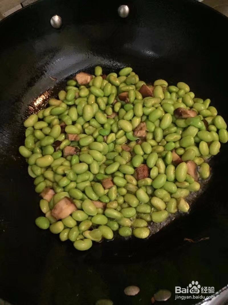 香菇炒毛豆丁怎么做