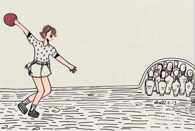 插画教程之打保龄球的艾利