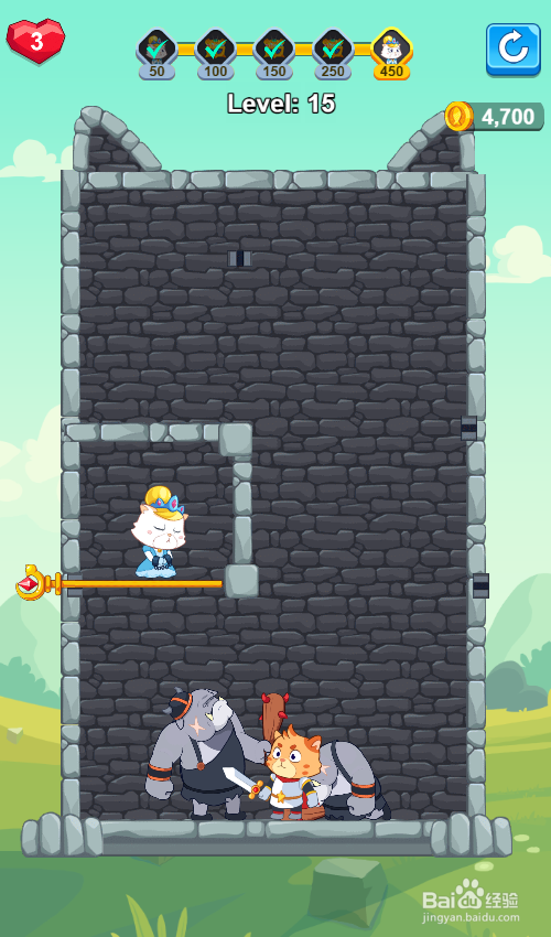 怎样通过Super Kitty Rescue的Level 15?