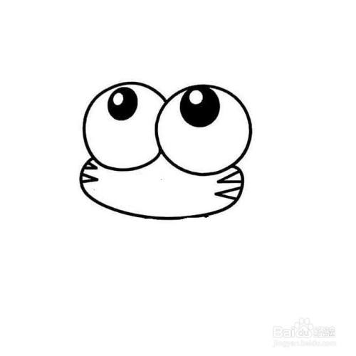 首先画出青蛙的头部和呆萌的大眼睛.