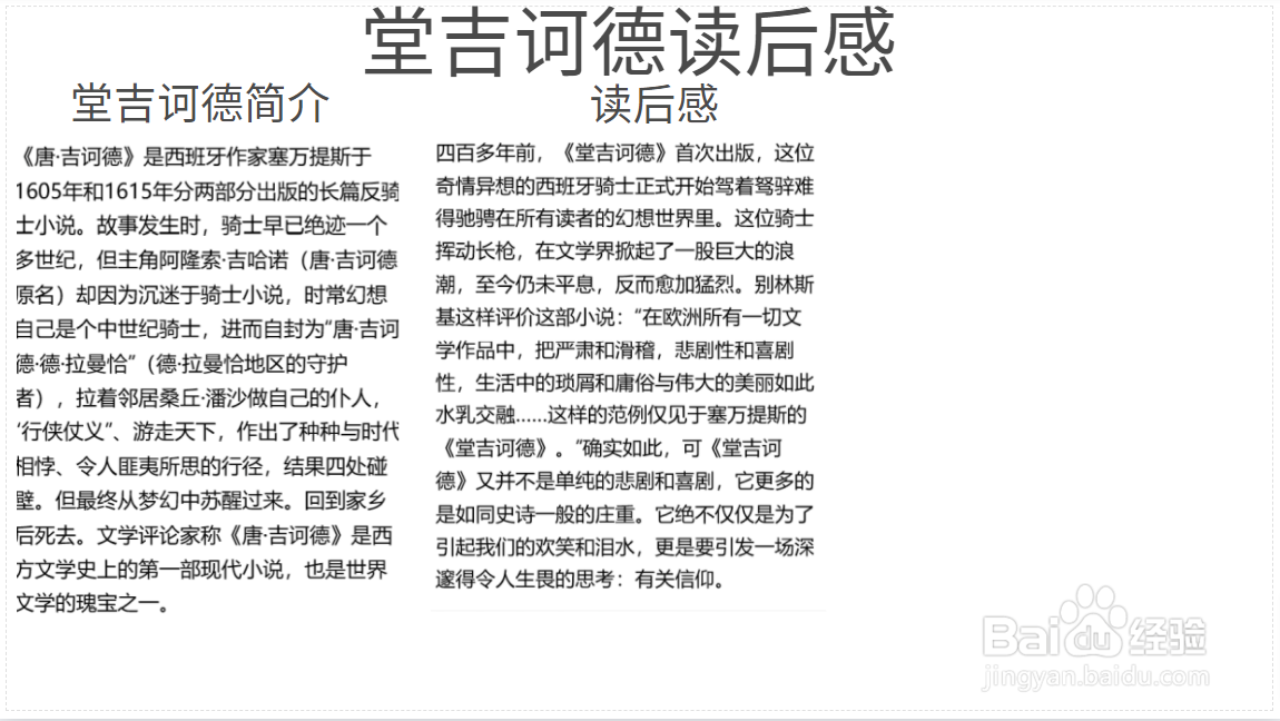 堂吉诃德读后感手抄报