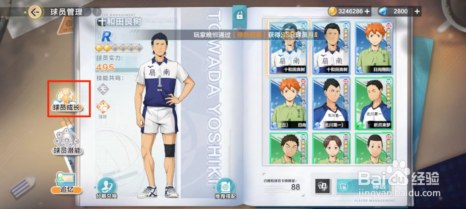 排球少年新的征程如何提升十和田良树等级？