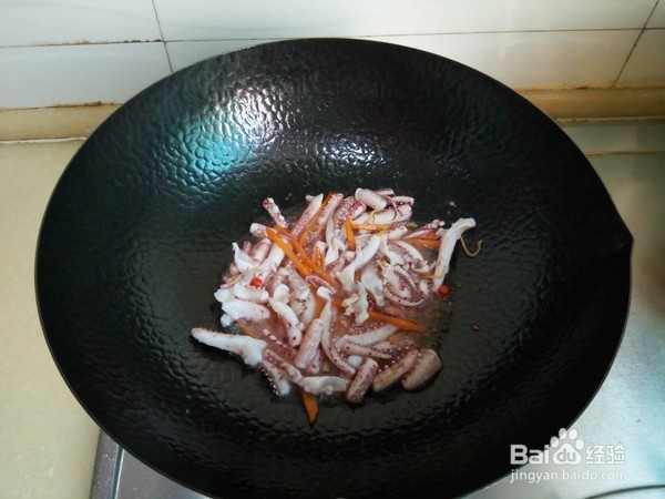 教你做韭菜苔炒鱿鱼