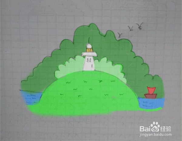 灯塔的简笔画