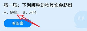 蚂蚁庄园：猜一猜:下列哪种动物其实会爬树
