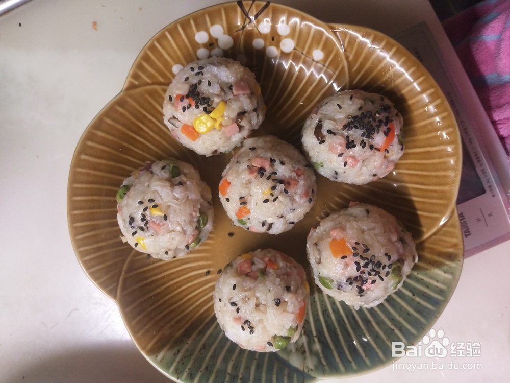 懒人餐五色蔬菜饭团