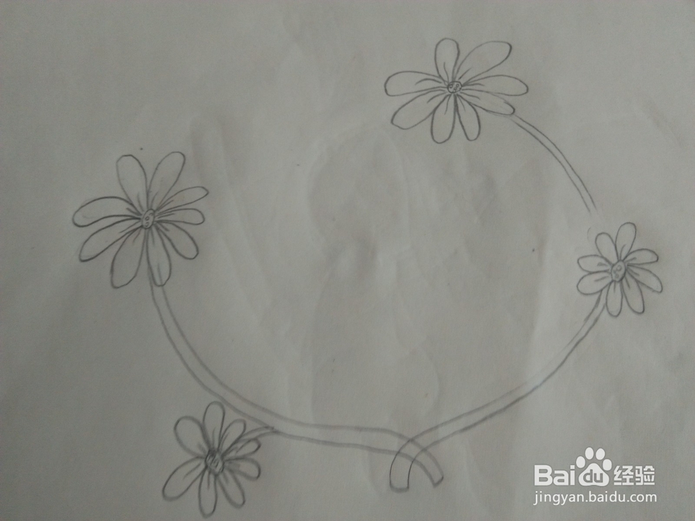 手账花边之清新的花环怎么画