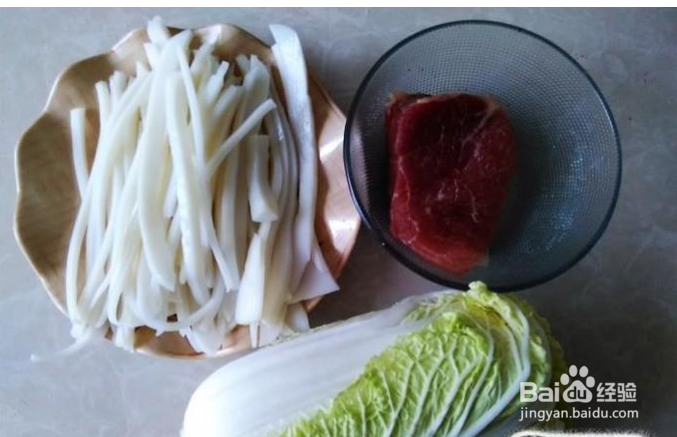 肉丝炒粉利的做法