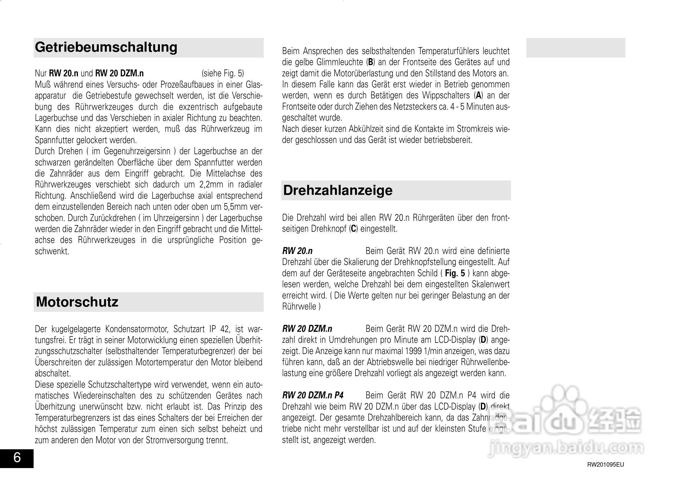 IKA RW 20.n 顶置式机械搅拌器使用说明书:[1]