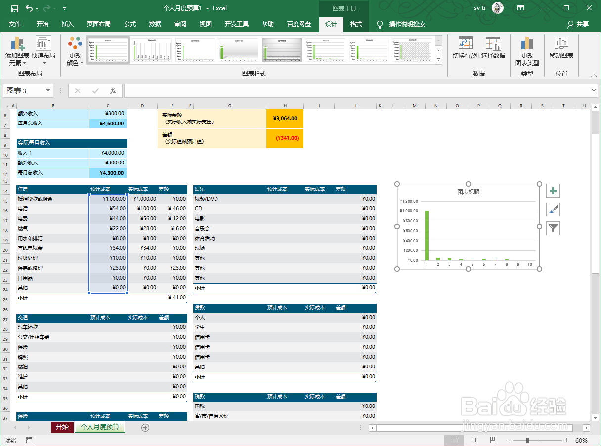 EXCEL2019怎么创建图表题头