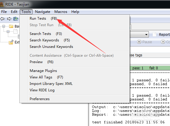 robotframework怎么运行测试用例