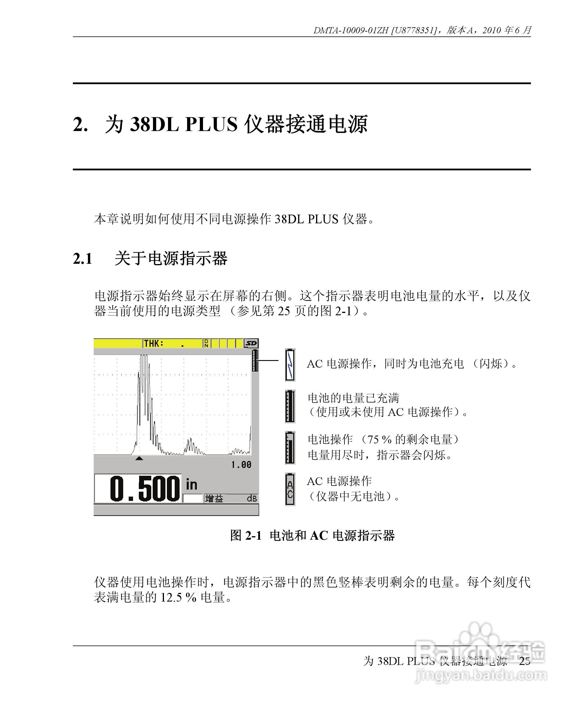 OLYMPUS 38DL PLUS超声测厚仪操作手册:[4]