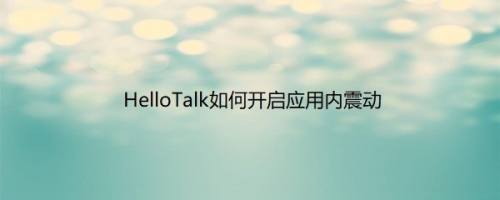 HelloTalk如何开启应用内震动