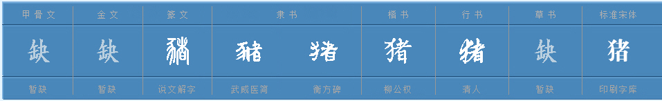 猪字的繁体字和甲骨文怎么写