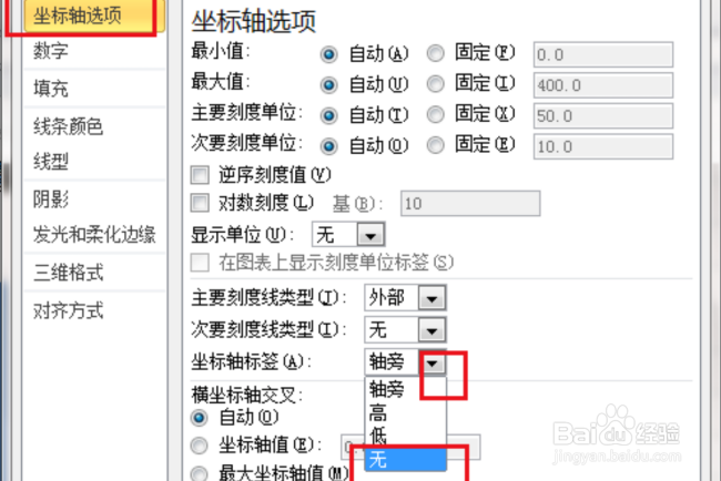 在excel里面怎么去掉图表中纵坐标数字