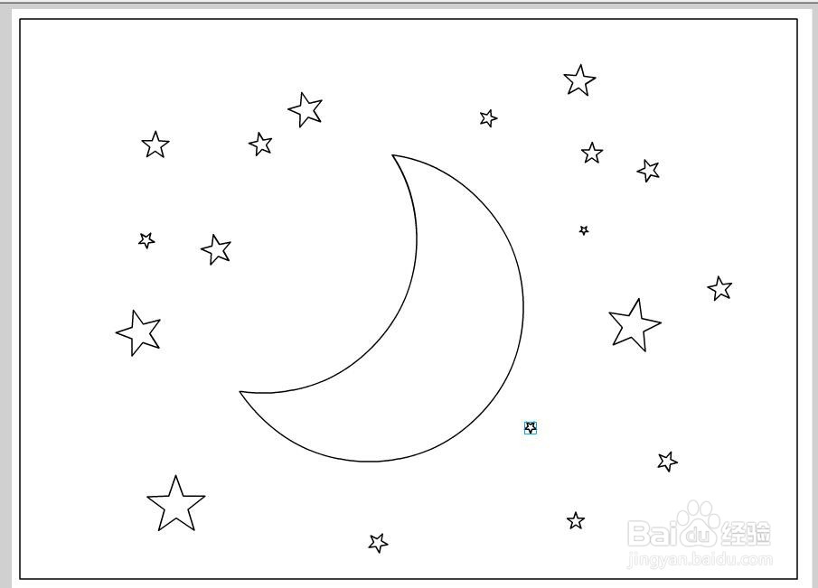 flash如何绘制月亮和星星的场景