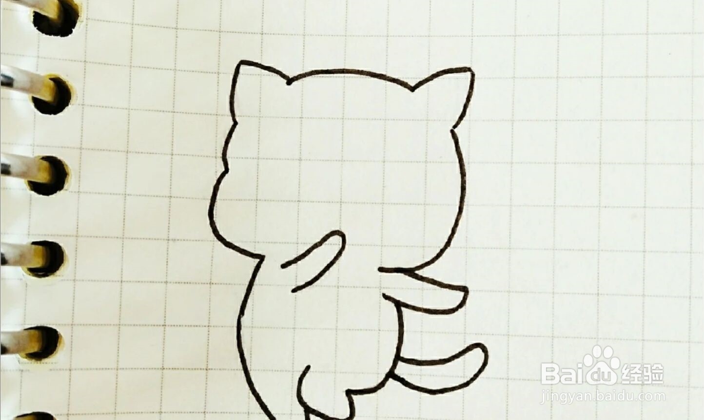 蜜桃猫简笔画教程