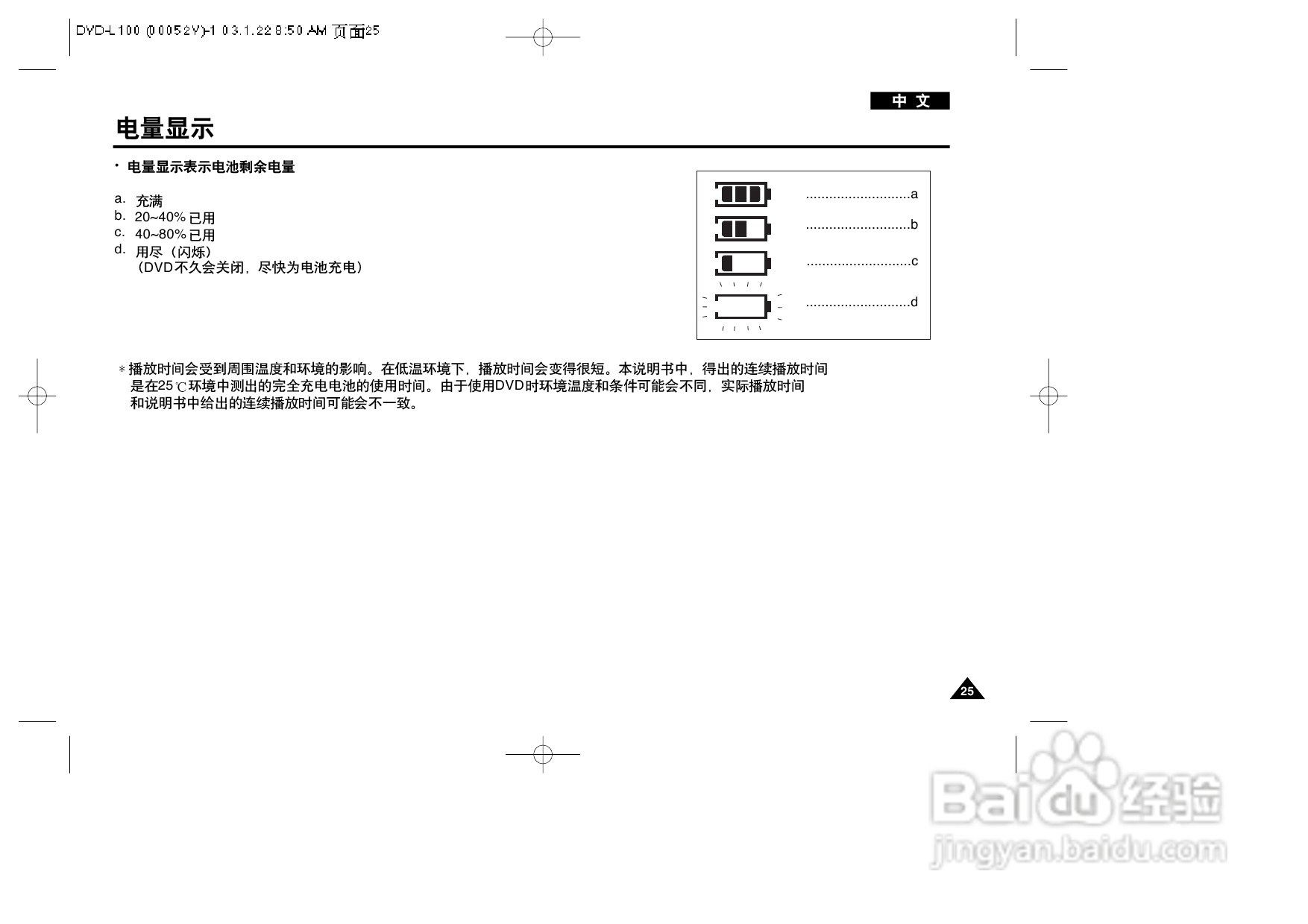 三星DVD-L100便携式DVD播放机说明书:[2]
