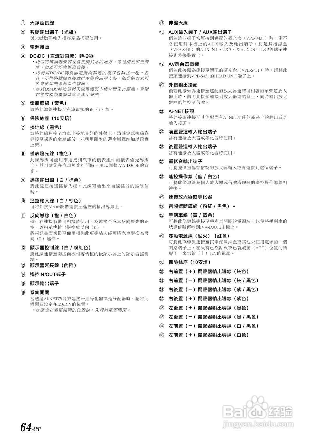 阿尔派IVA-D300E型 车载DVD播放器 说明书:[4]
