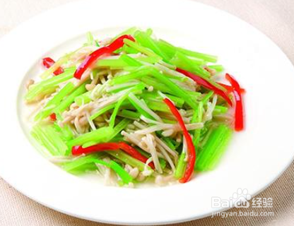 如何做芹菜炒金针菇