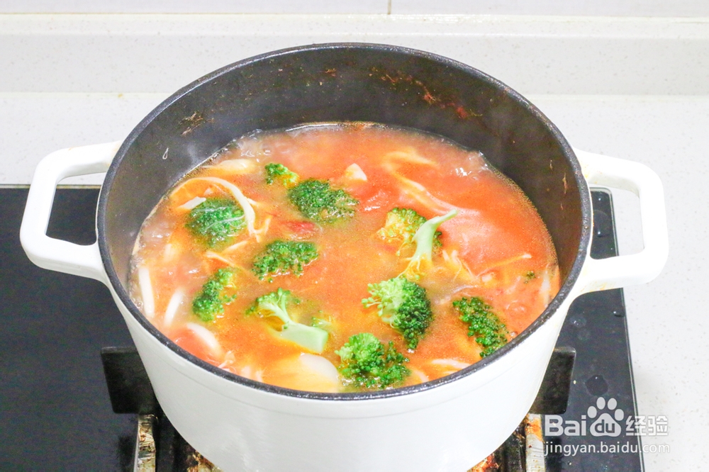 蔬果美食-番茄菌菇年糕汤