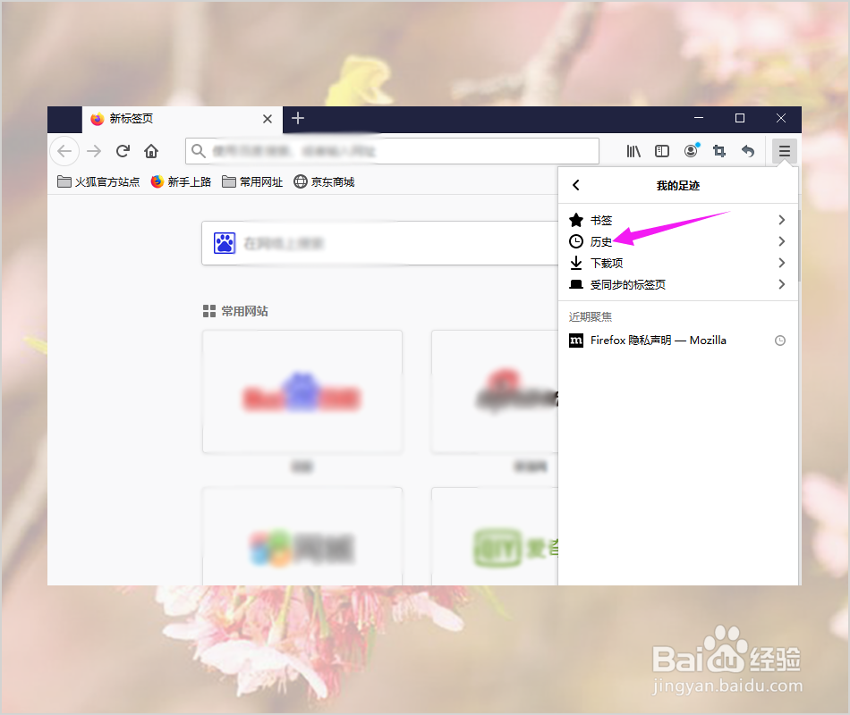 火狐浏览器/Firefox怎么查看历史记录
