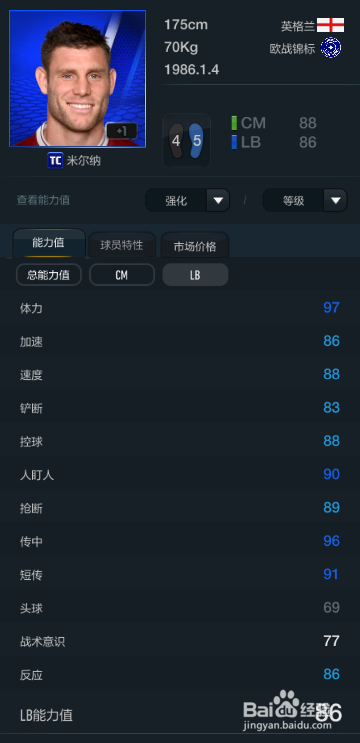 FIFA OL3新版阿斯顿维拉俱乐部球员主力上篇