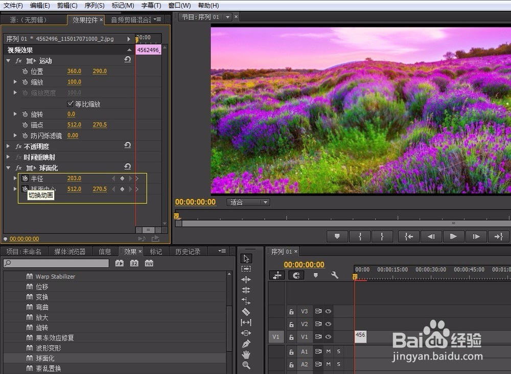 球面化效果 实例premiere