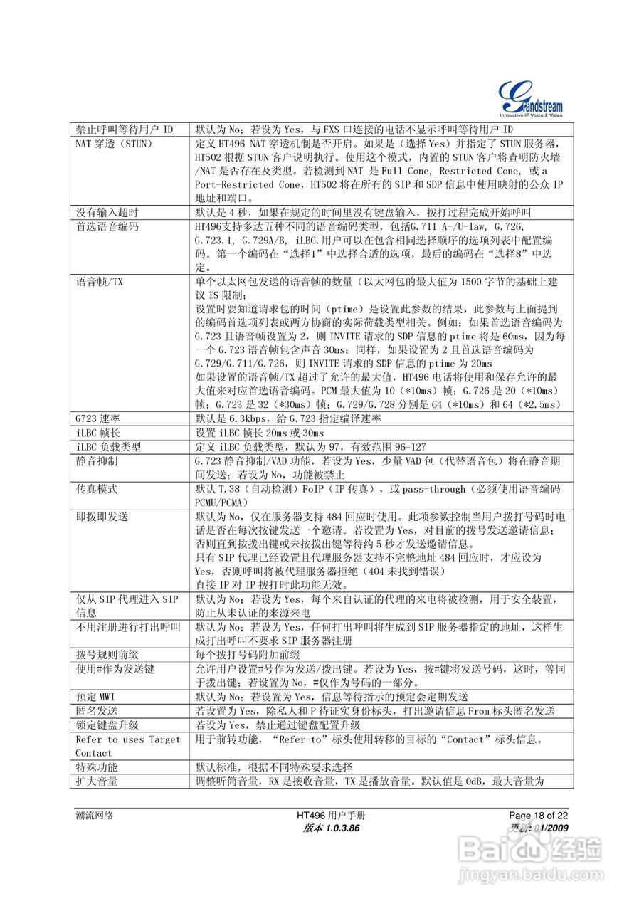 Grandstream HT496双FXS口模拟电话适配器用户手册:[2]