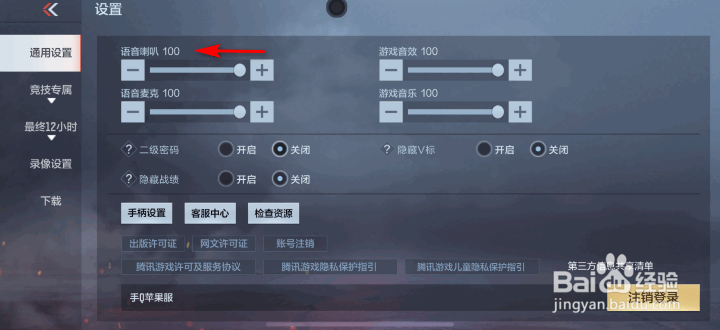 枪战王者语音喇叭音量怎么调整