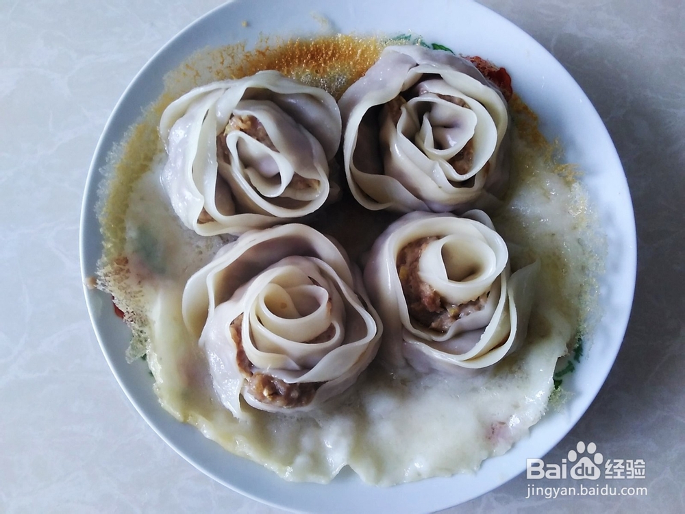 玫瑰花饺子的做法
