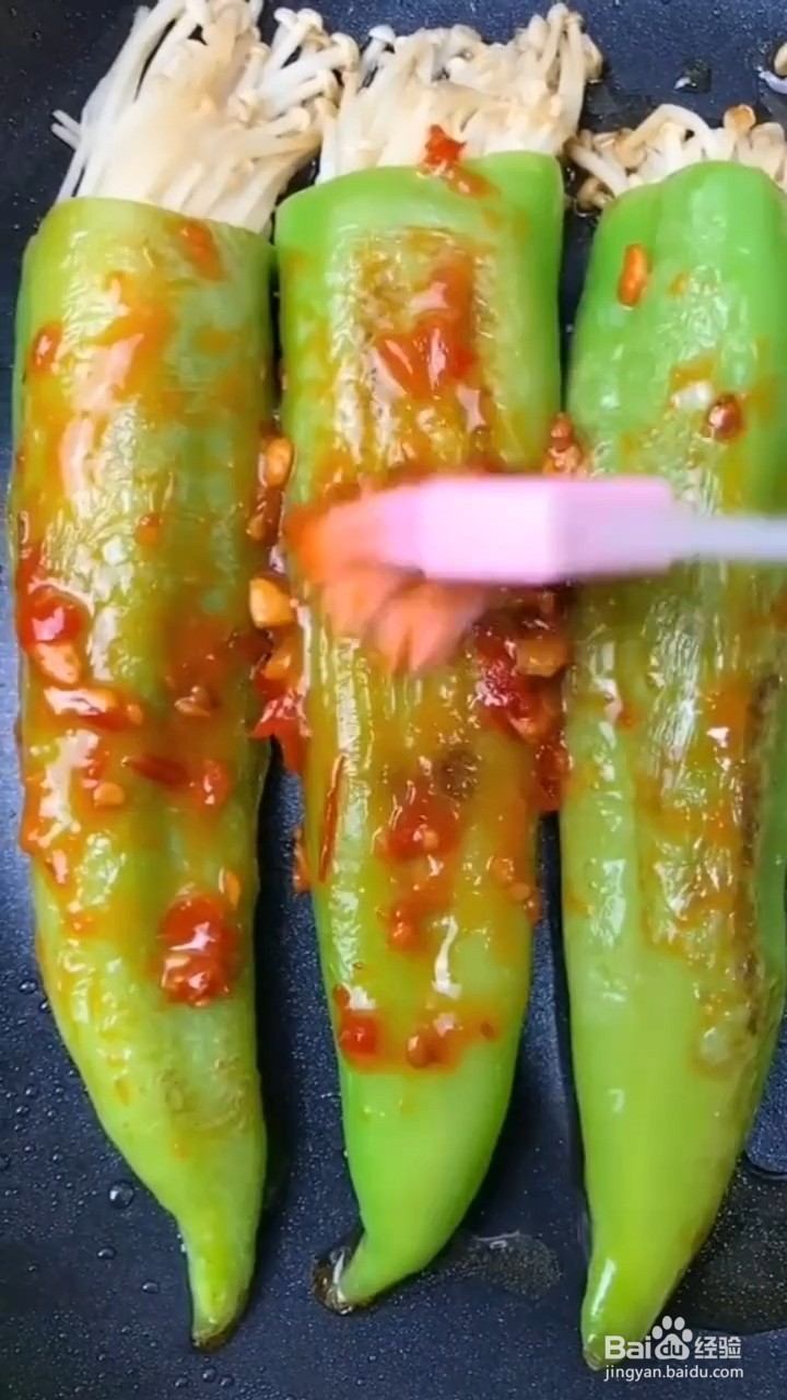 如何制作烧烤尖椒金针菇