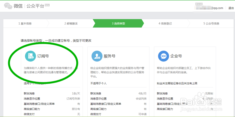 微信公众账号：[2]注册订阅号