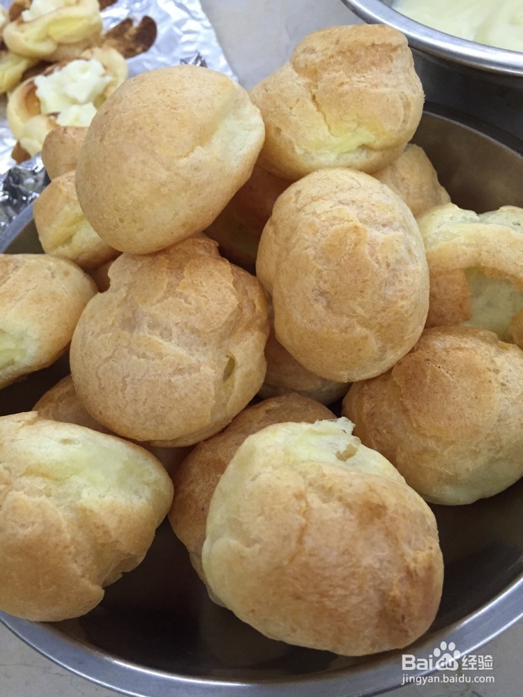 小泡芙(卡士达酱)的做法